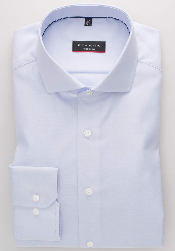 eterna Langarm Hemd Modern Fit Twill unifarben