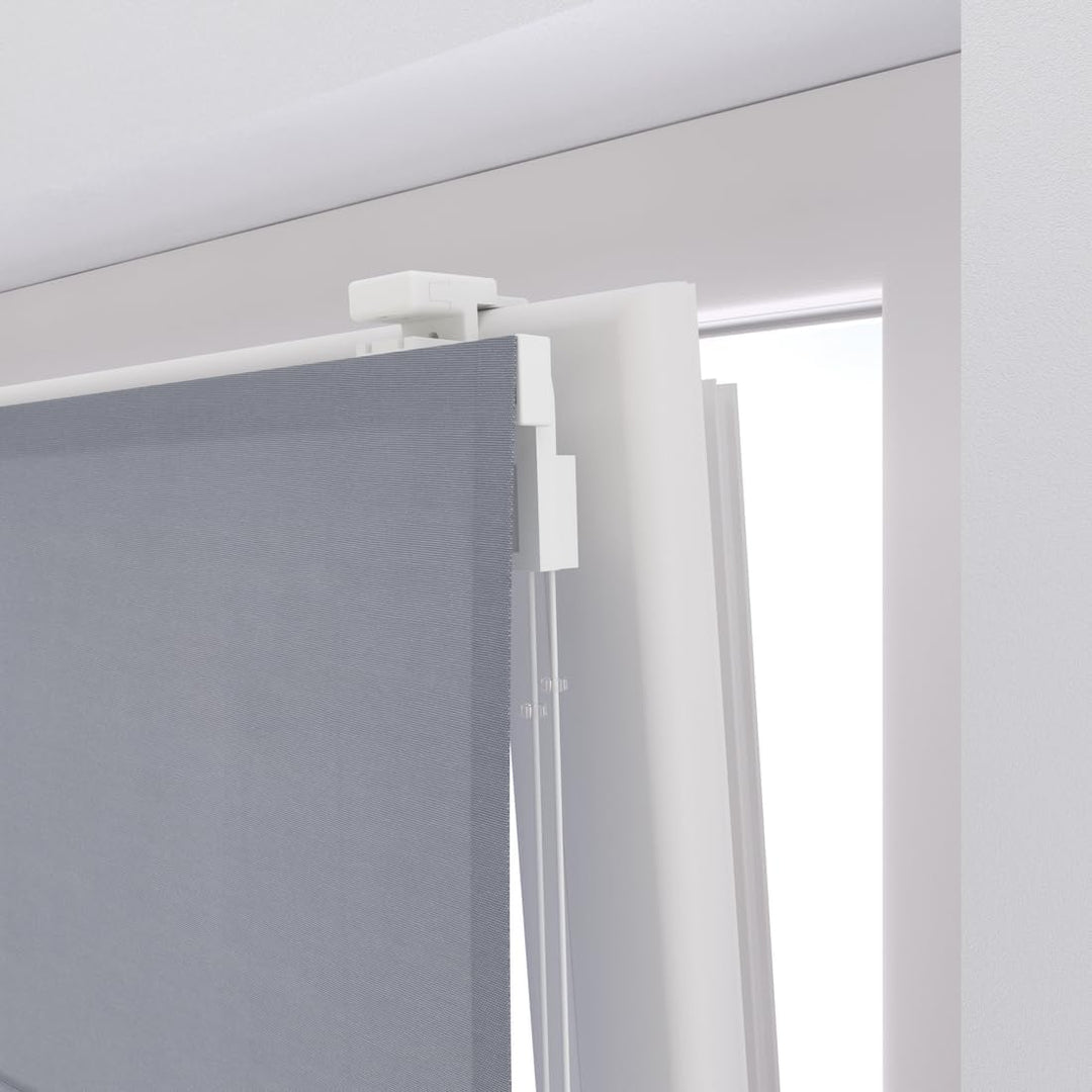 Raffrollo Easy Canvas - Grey - 130 x 180 - Ohne Bohren - Klemmfix 130 x 180 cm Grau, 130 x 180 cm Gr