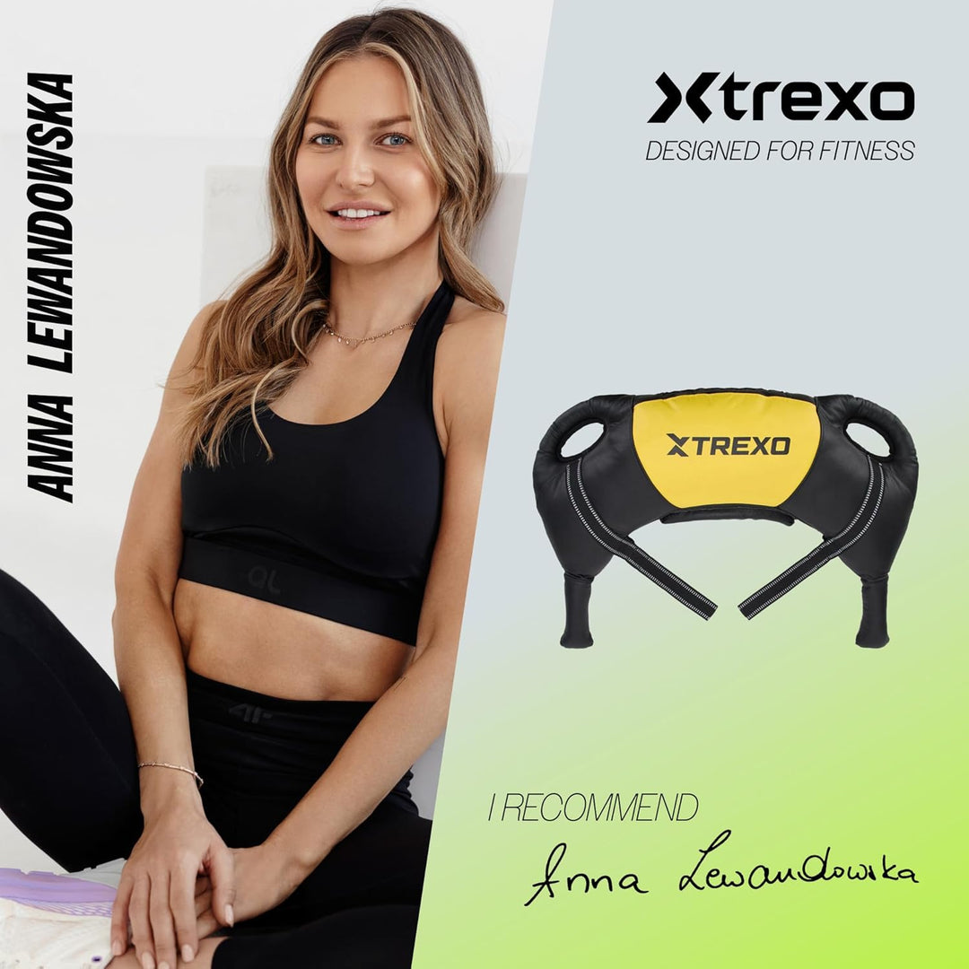 TREXO Bulgarian Exercise Bag 15 kg Krafttraining Fitness Ausdauer Perfekt für Zuhause und Fitnessstu