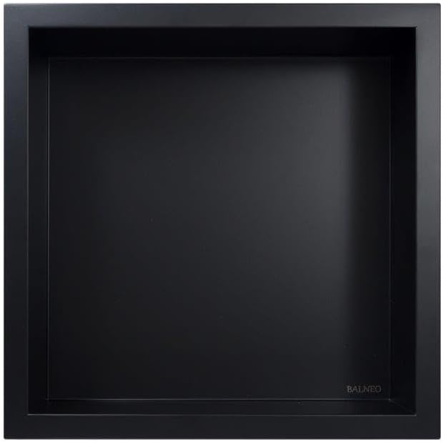Balneo Wall-Box ONE Black Edelstahl Duschnische 30x30x10 cm, schwarz wandnische dusche, wasserdicht,
