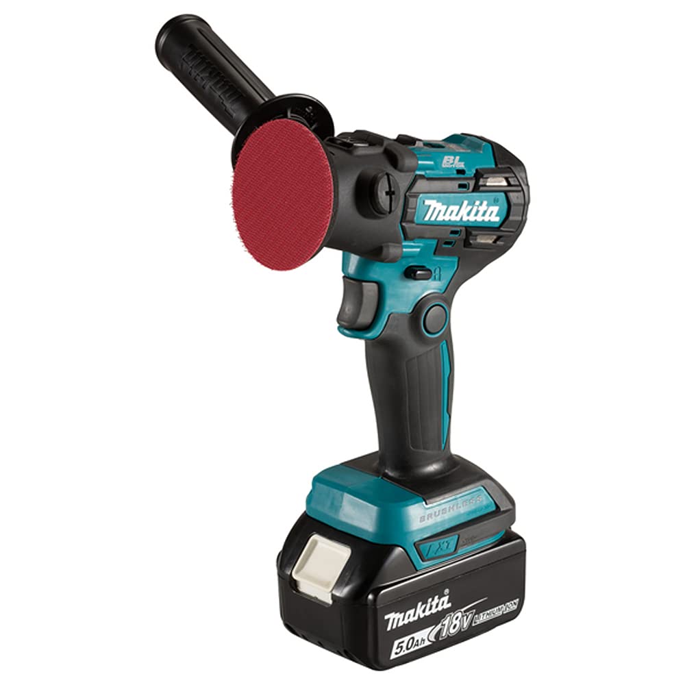 Makita DPV300RTJ 18V Li-ion LXT Bürstenloser Schleifer/Polierer komplett mit 2 x 5,0 Ah Akkus und La
