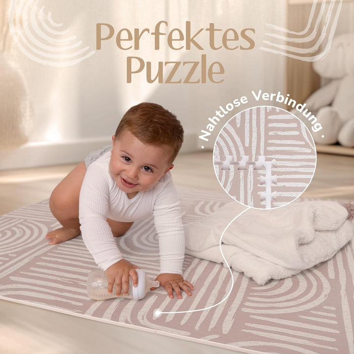 Puzzlematte Baby – Premium Krabbelmatte Baby aus EVA Schaum, Kinderteppich im zeitlosen Design, ruts