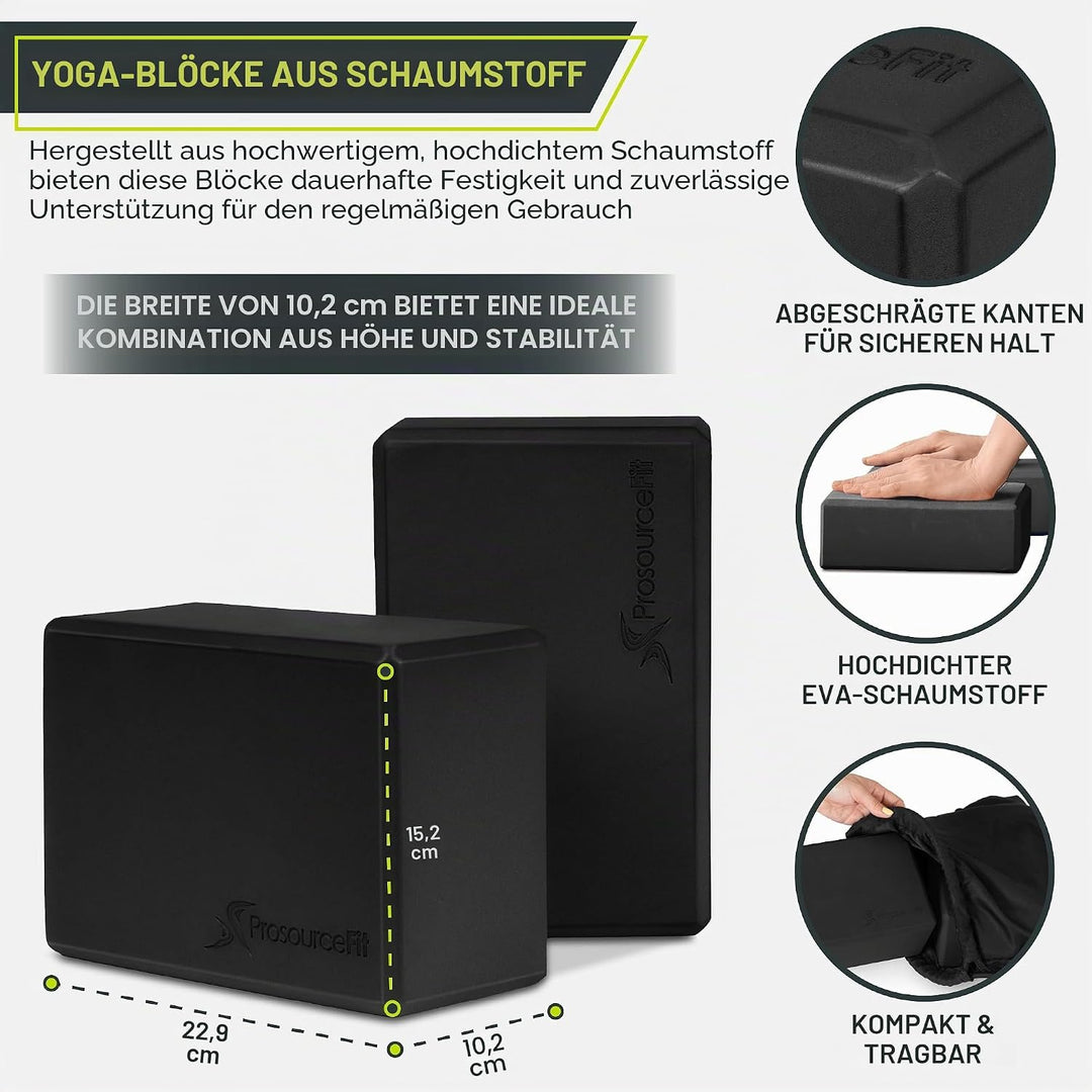ProsourceFit Yoga-Blöcke aus Schaumstoff, hohe Dichte, Eva-Yoga-Steine, 10,2 x 15,2 x 22,9 cm, 2 Stü