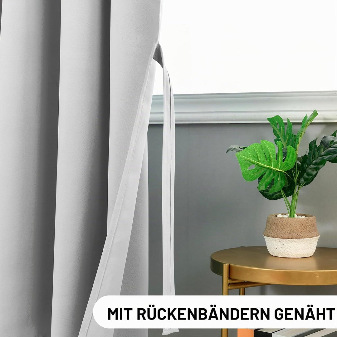 DWCN Vorhang Blickdicht mit Kräuselband Verdunkelungsgardinen mit Ösen 2 Stücke Wärmeisolierend Ther