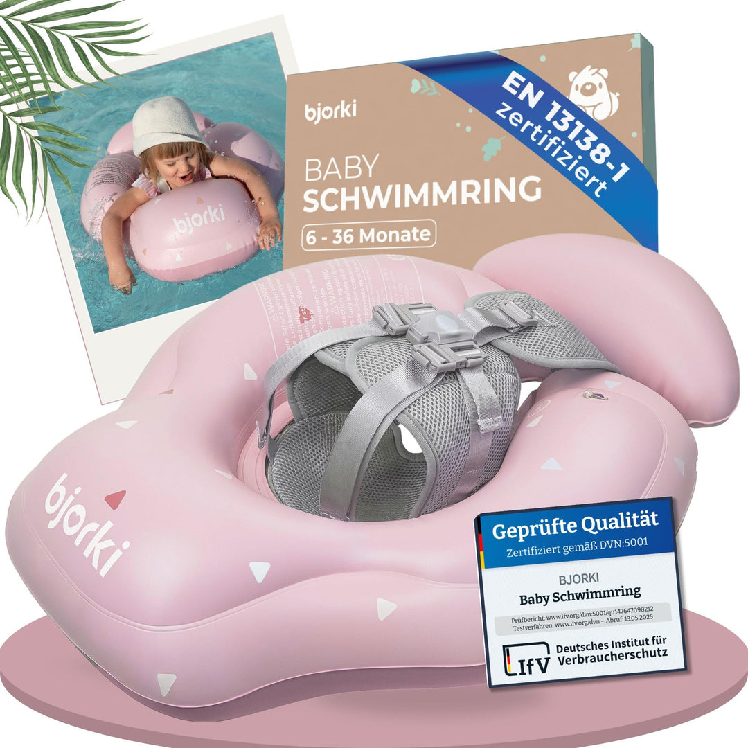 BJORKI® Schwimmring Baby – Stabil & sicher auf dem Wasser – Mitwachsender Schwimmreifen ab 6 Monate