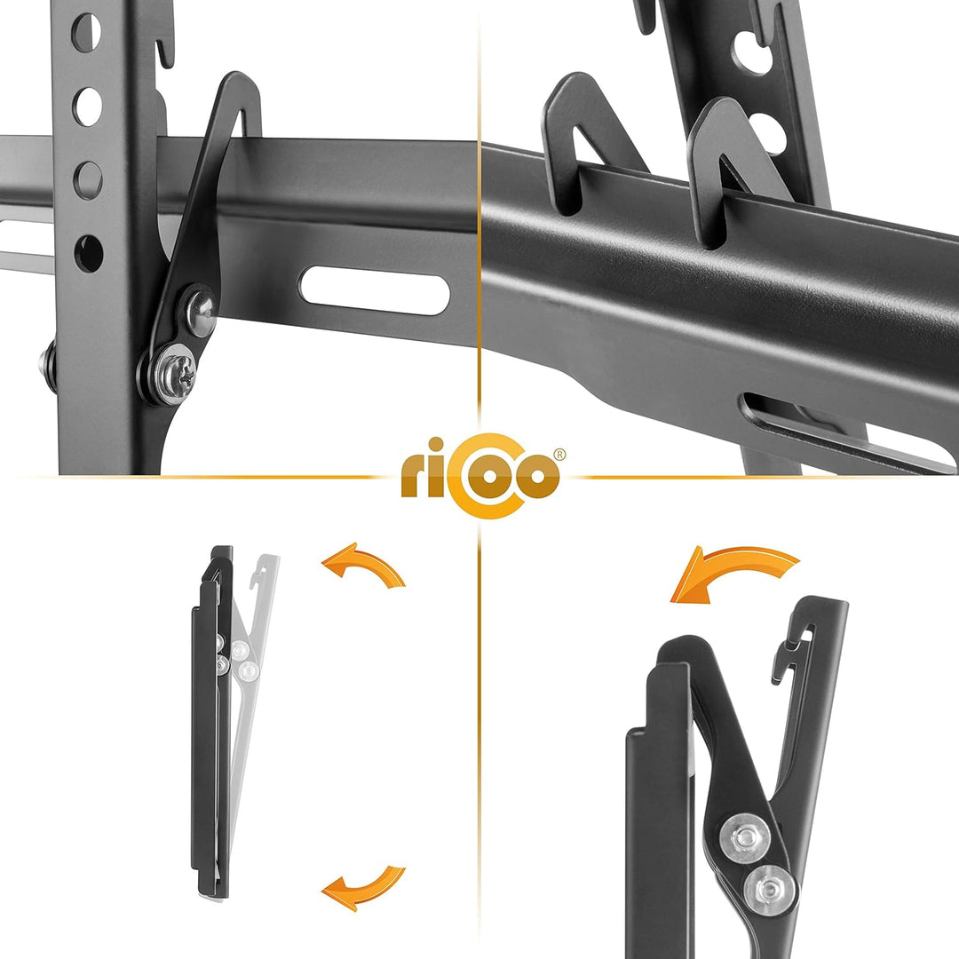 RICOO TV Wandhalterung Flach Ultra Slim für 32-55 Zoll Fernseher Neigbare Halterung Fernsehhalterung