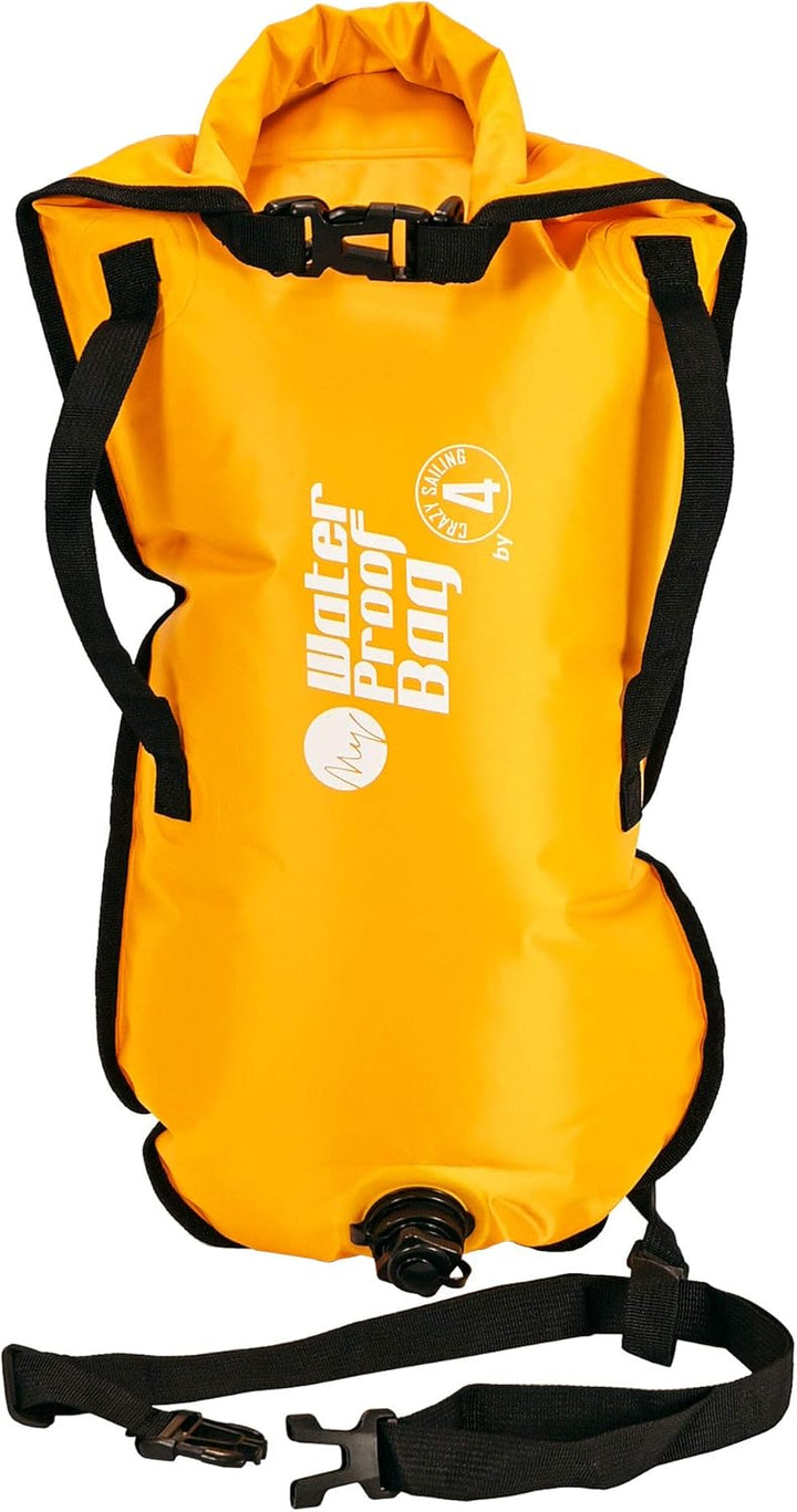 crazy4sailing Schwimmboje Dry Bag, wasserdichter Trockensack & aufblasbare Schwimmhilfe, 36 x 72 cm,