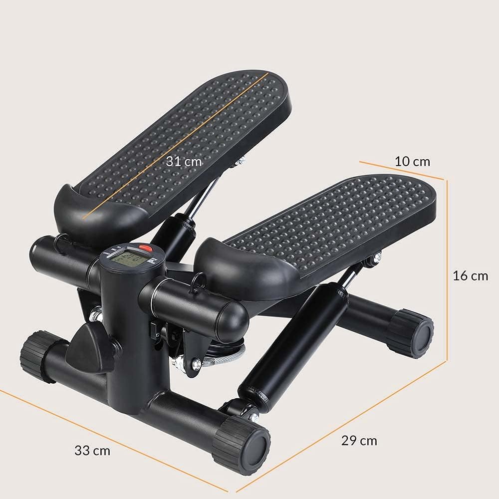 BAKAJI Stepper Fitness-Training, Cardio, Beine, Hüfte, mit LCD-Display, Kalorien, Zeit und Hanteln,