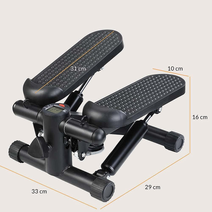 BAKAJI Stepper Fitness-Training, Cardio, Beine, Hüfte, mit LCD-Display, Kalorien, Zeit und Hanteln,
