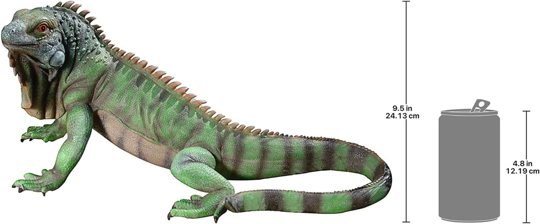 Design Toscano Iggy der Leguan Gartenstatue, Polyresin, Vollfarbe, 24 x 56 x 22 cm 24x56x24 cm, 24x5
