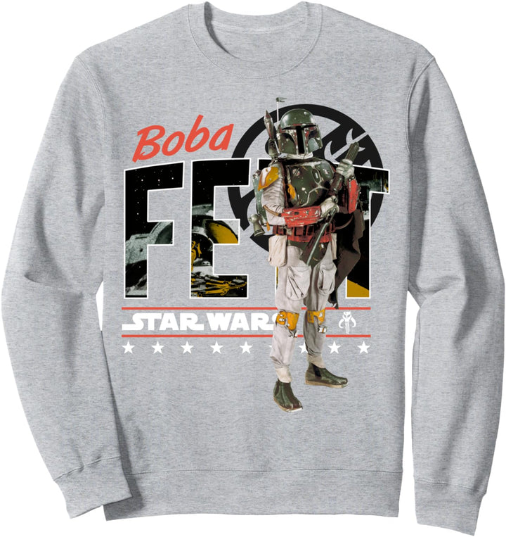 Star Wars Boba Fett Large Photo Fill Text Sweatshirt