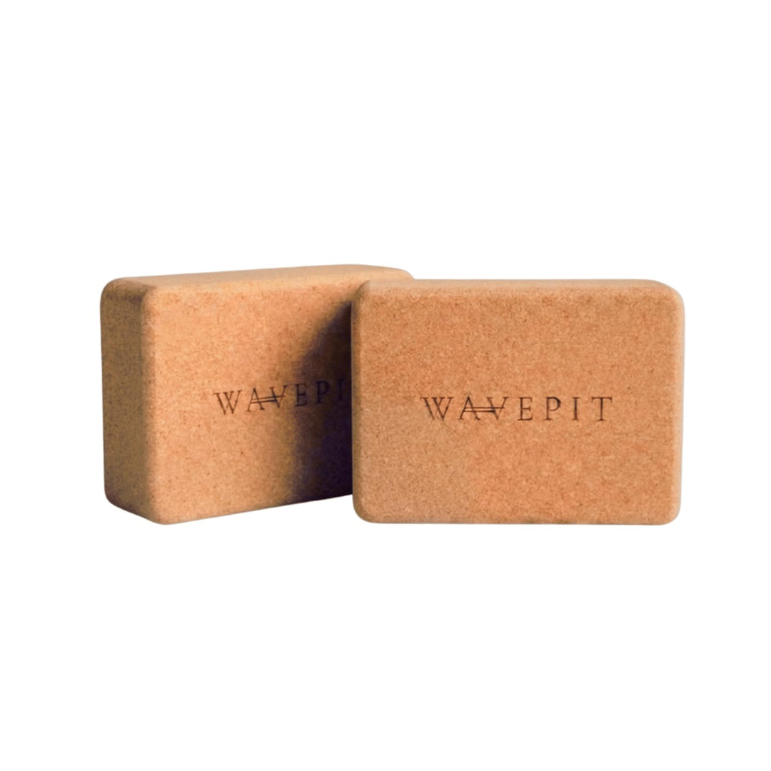 Yoga Block 2er Set Kork 100% Natur, 22,5 x 15 x 7,5 cm | Packung mit 2, ökologisch nachhaltig, Natur