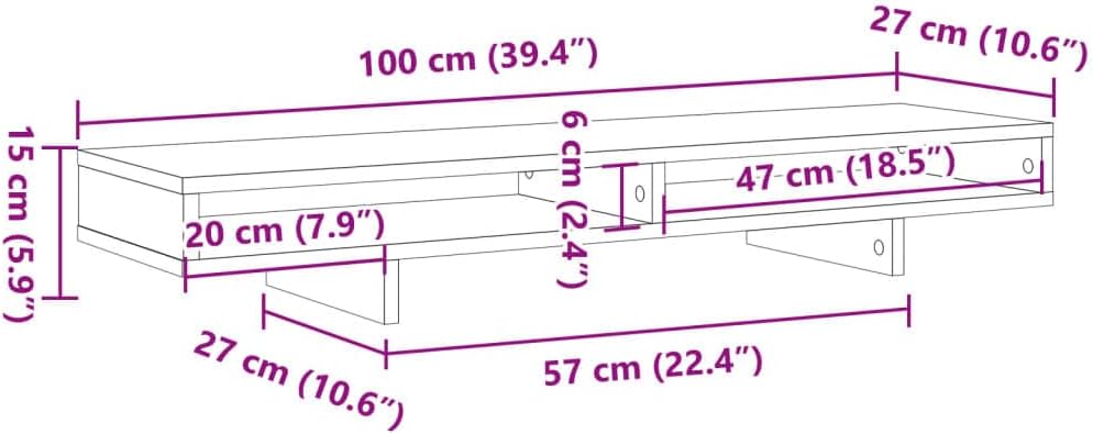 vidaXL Monitorständer, Unterbau Bildschirm Laptop Ständer, Tisch Erhöhung für PC Monitor Drucker, Bi