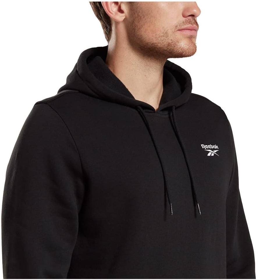 Reebok Herren Logo auf der Linken Brust Kapuzenpullover S Schwarz, S Schwarz