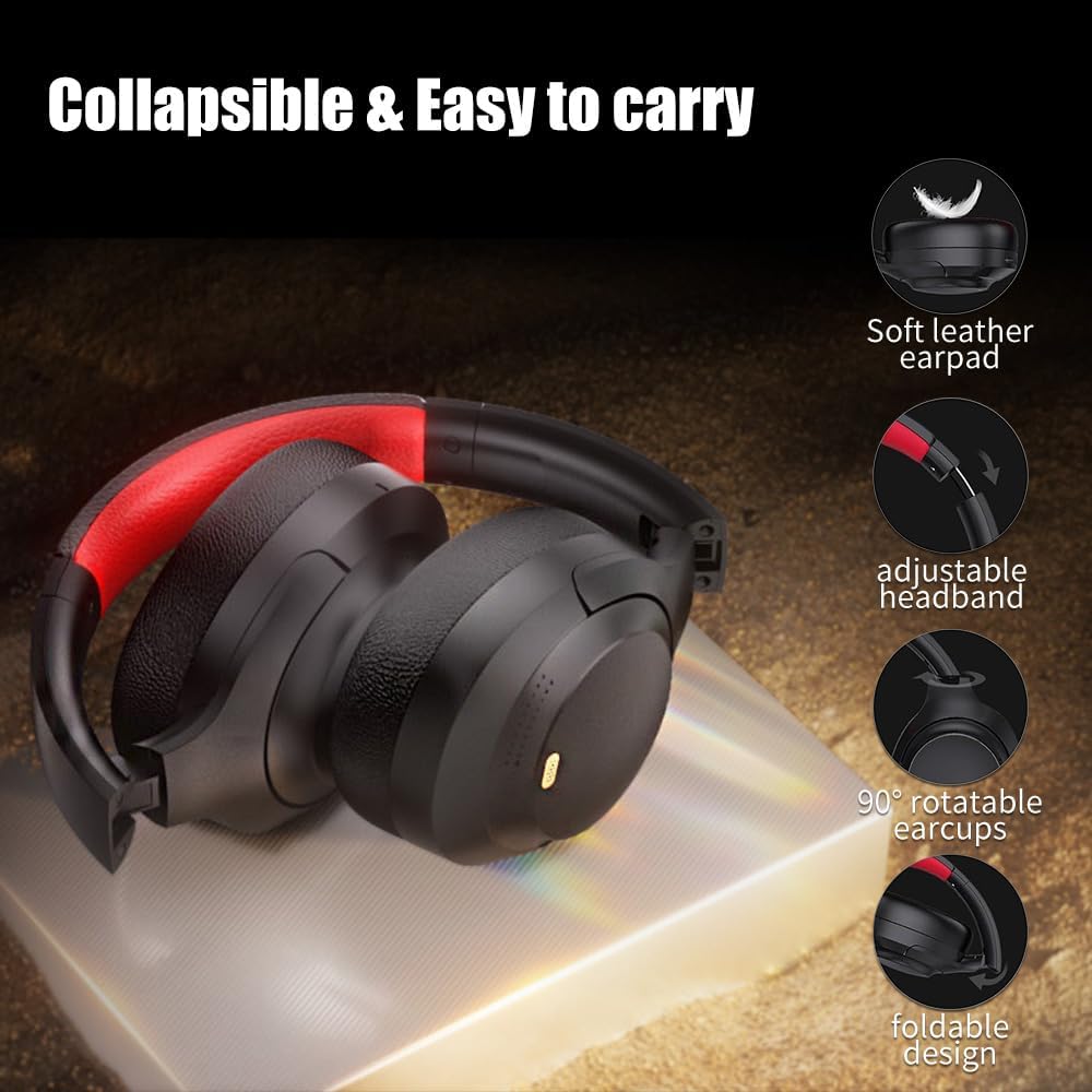 OBEST Over-Ear Noise Cancelling Kopfhörer Kabellos Bluetooth 5.3, Hybrid Active Geräuschunterdrückun