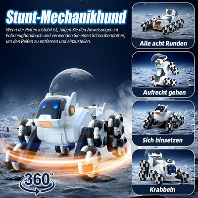 HANDSONIC 8WD Ferngesteuertes Auto ab 4 5 6 8-12 Jahre 2,4G RC Auto 360°Drehung Stunt Mechanischer S