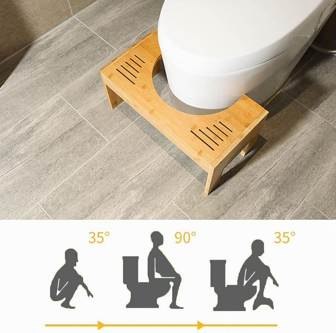 Toilettenhocker aus Bambus, WC Hocker Erwachsene Höhenverstellbar Toilettenhocker für Erwachsene und