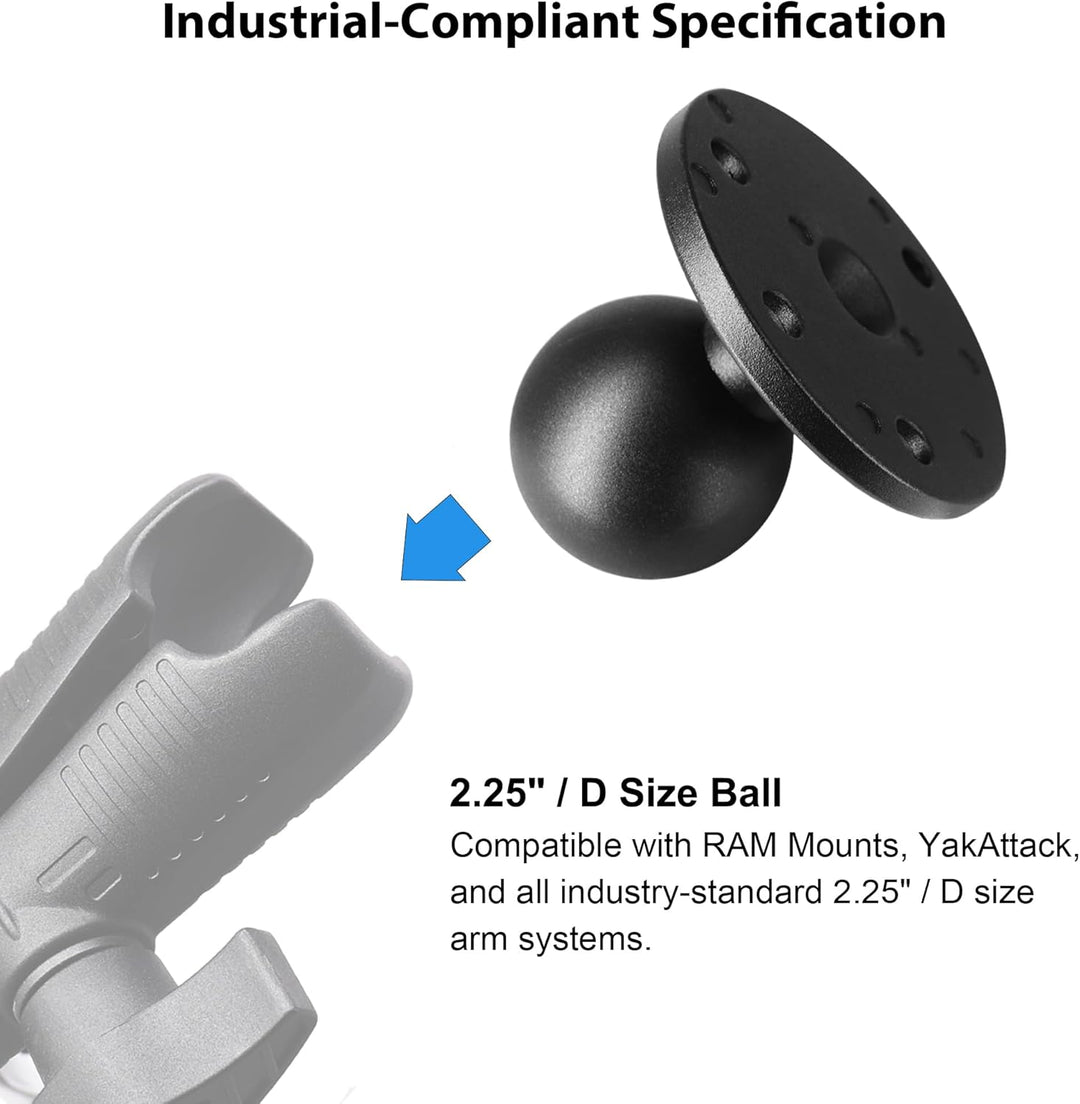 2,25 Zoll/D-Grösse Kugelhalterung aus Aluminiumgusslegierung, AMPS-Loch-Rundplattenbasis, Kompatibel