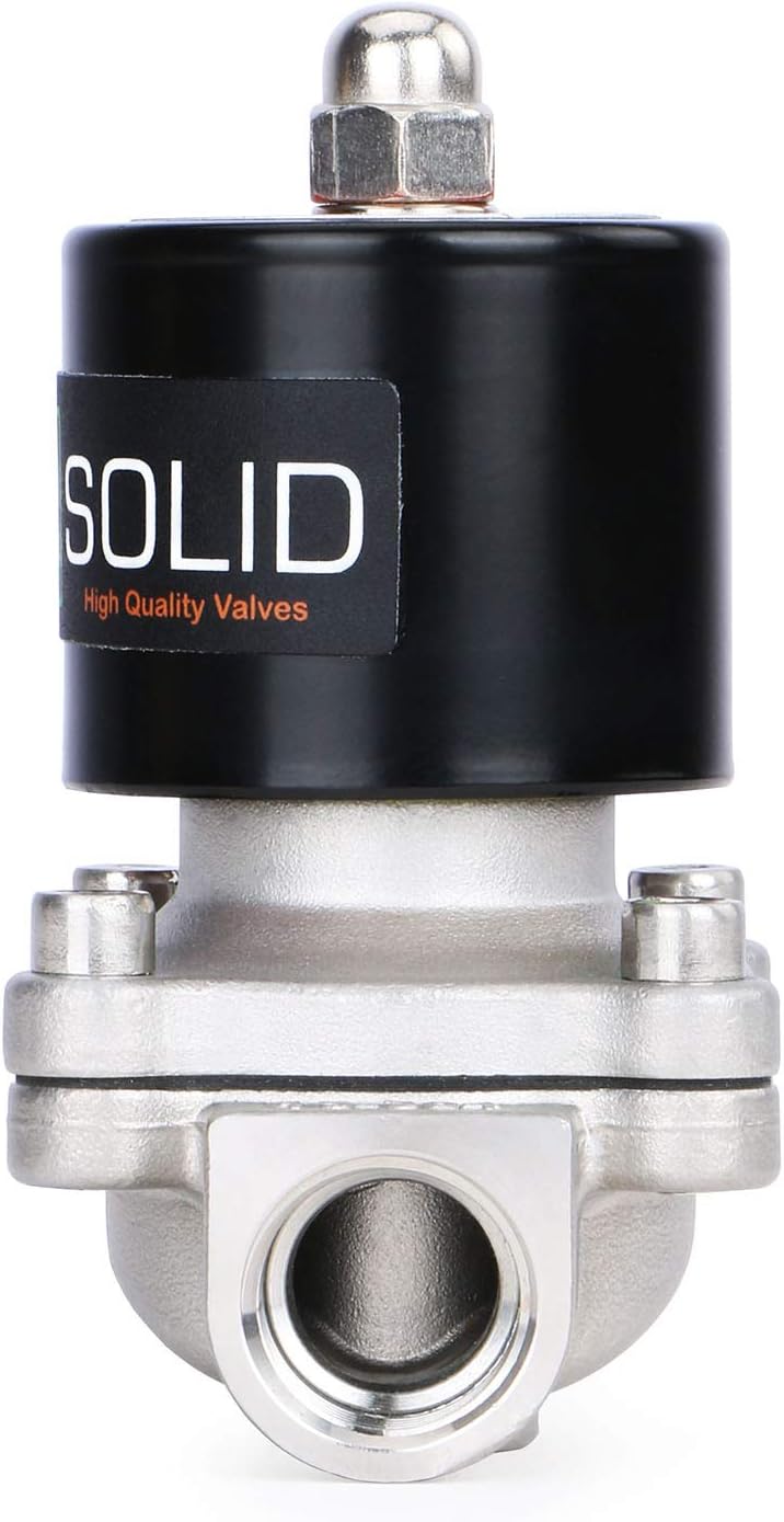 U.S. Solid 3/4" G 220V AC Edelstahl Magnetventil Direktgesteuert für Wasser Luft Gas Öl NC Stainless
