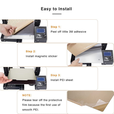 COMGROW PEI Druckplatte, Strukturierte/Glatte doppelseitige PEI sheet 235mmx235mm für Creality Ender