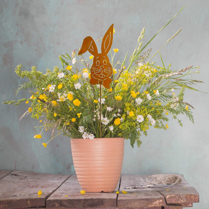 Rostikal Osterdekoration Hase Gartenstecker 65 cm Edelrost Gartendeko Rost Deko Frühling Osterhase a