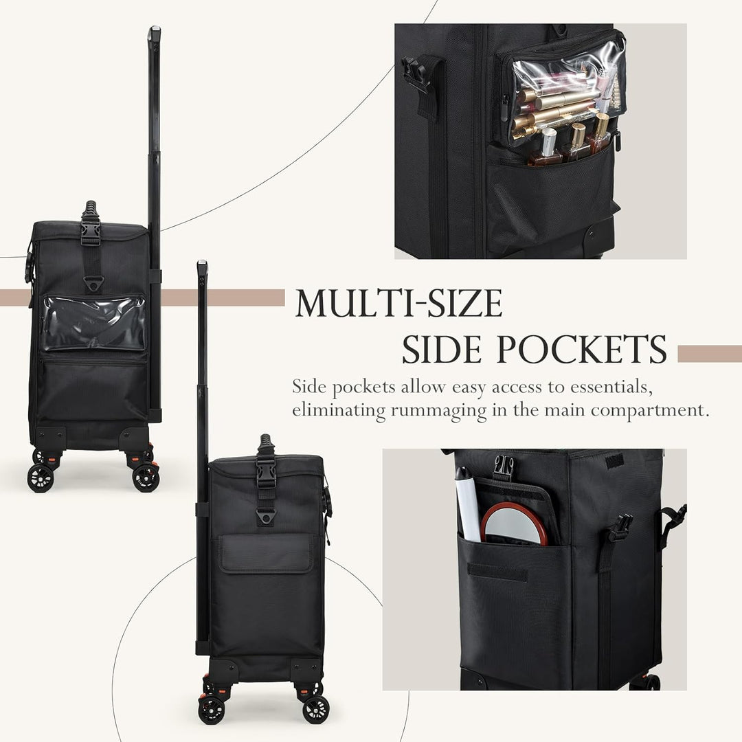 Kosmetikkoffer Make up 4 in 1 Friseurkoffer Nagelkoffer mit 3 Schubladen Beauty Case Koffer mit Roll