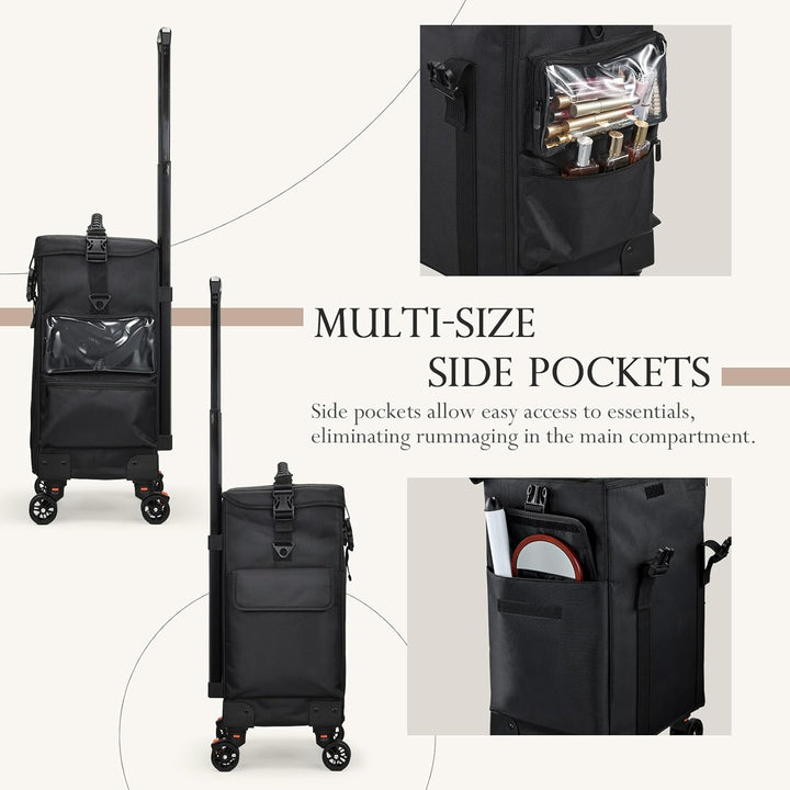 Kosmetikkoffer Make up 4 in 1 Friseurkoffer Nagelkoffer mit 3 Schubladen Beauty Case Koffer mit Roll