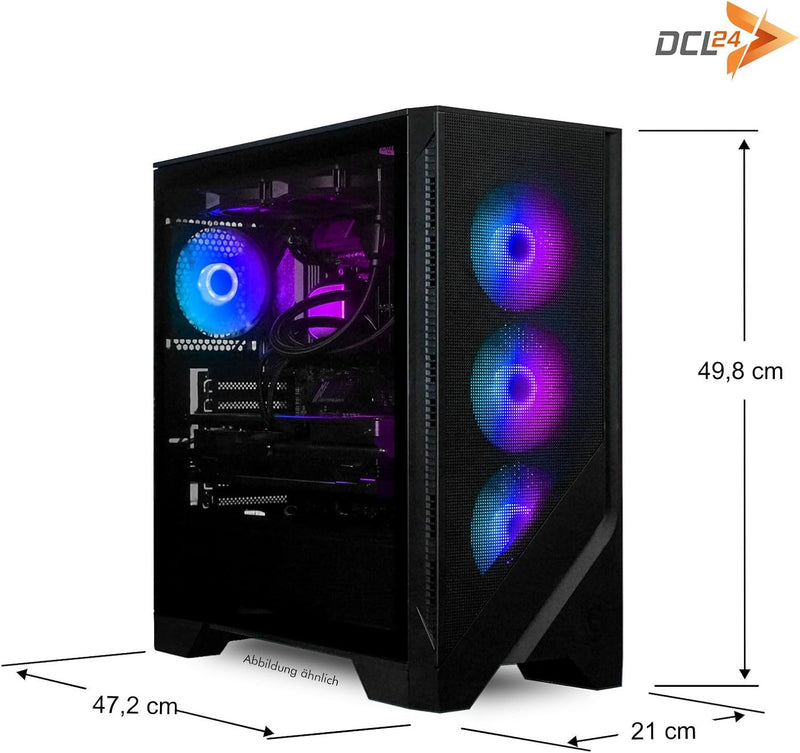 dcl24 Gaming PC i7 14700KF, RTX4070 12GB - 1000GB SSD, 32GB DDR5, Desktop Gamer PC mit 20x4.3 GHz, R