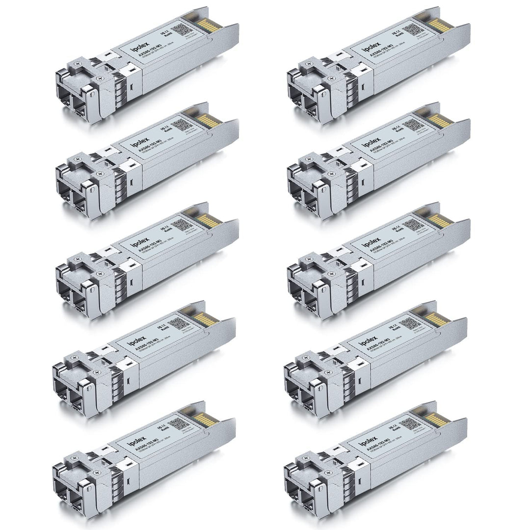 ipolex 10 PCS 10Gb SFP+ SR Multimode LC Transceiver, 10GBase-SR Modul Kompatibel mit Cisco SFP-10G-S