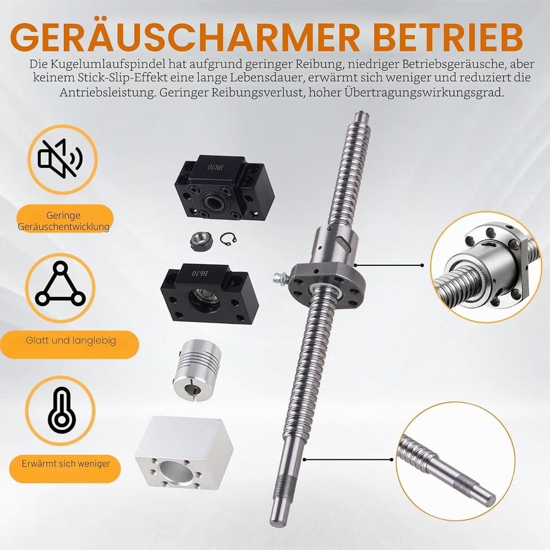 CNCYEAH SFU1204 Kugelumlaufspindel 300mm Gewindespindel Edelstahl Linearführung mit Bearbeitetem End