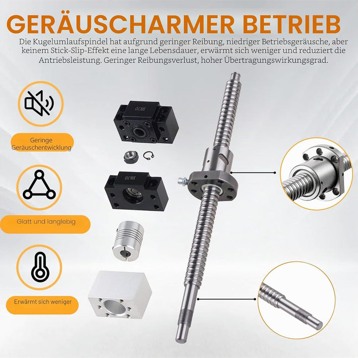 CNCYEAH SFU1204 Kugelumlaufspindel 300mm Gewindespindel Edelstahl Linearführung mit Bearbeitetem End