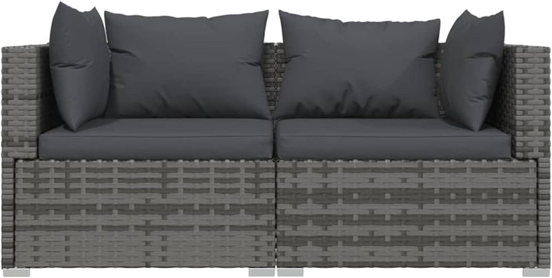 Gecheer 2-Sitzer-Sofa mit Kissen Terrassensofa Gartensofa Ecksofa Lounge Gartensofa Gartenmöbel Gart