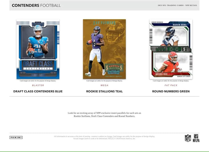 2023 Panini Contenders NFL-Fussball-Sammelkarten-BLASTER-Box