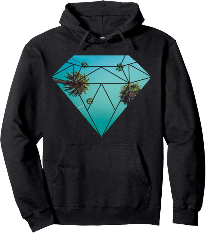 Trendy Diamond Palm Tree Sky Pullover Hoodie