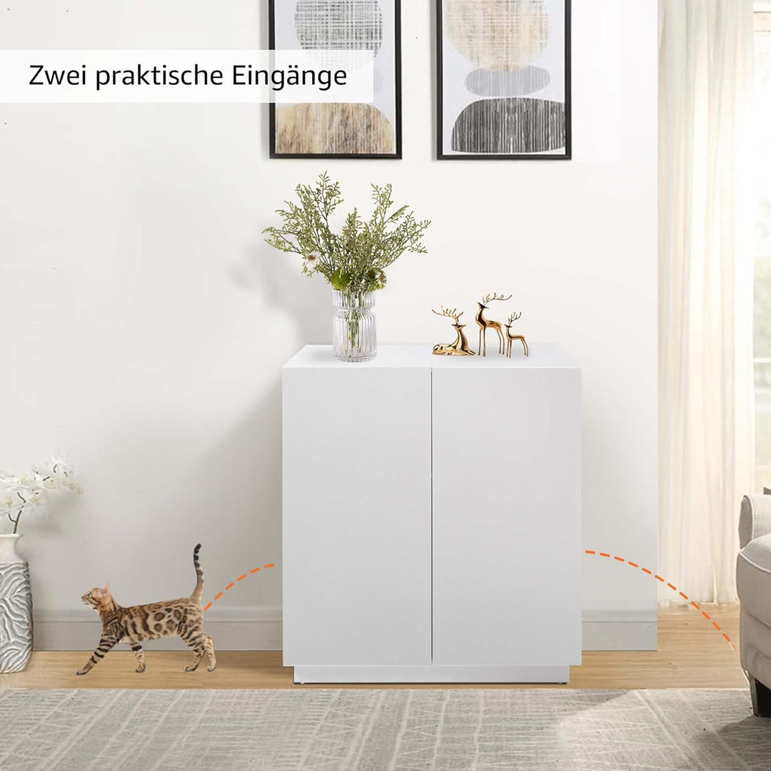 unipaws Hohes Katzenklo Möbel mit Regalen, Verstecktes Katzenklo Gehäuse für hohe oder Top Entry Kat