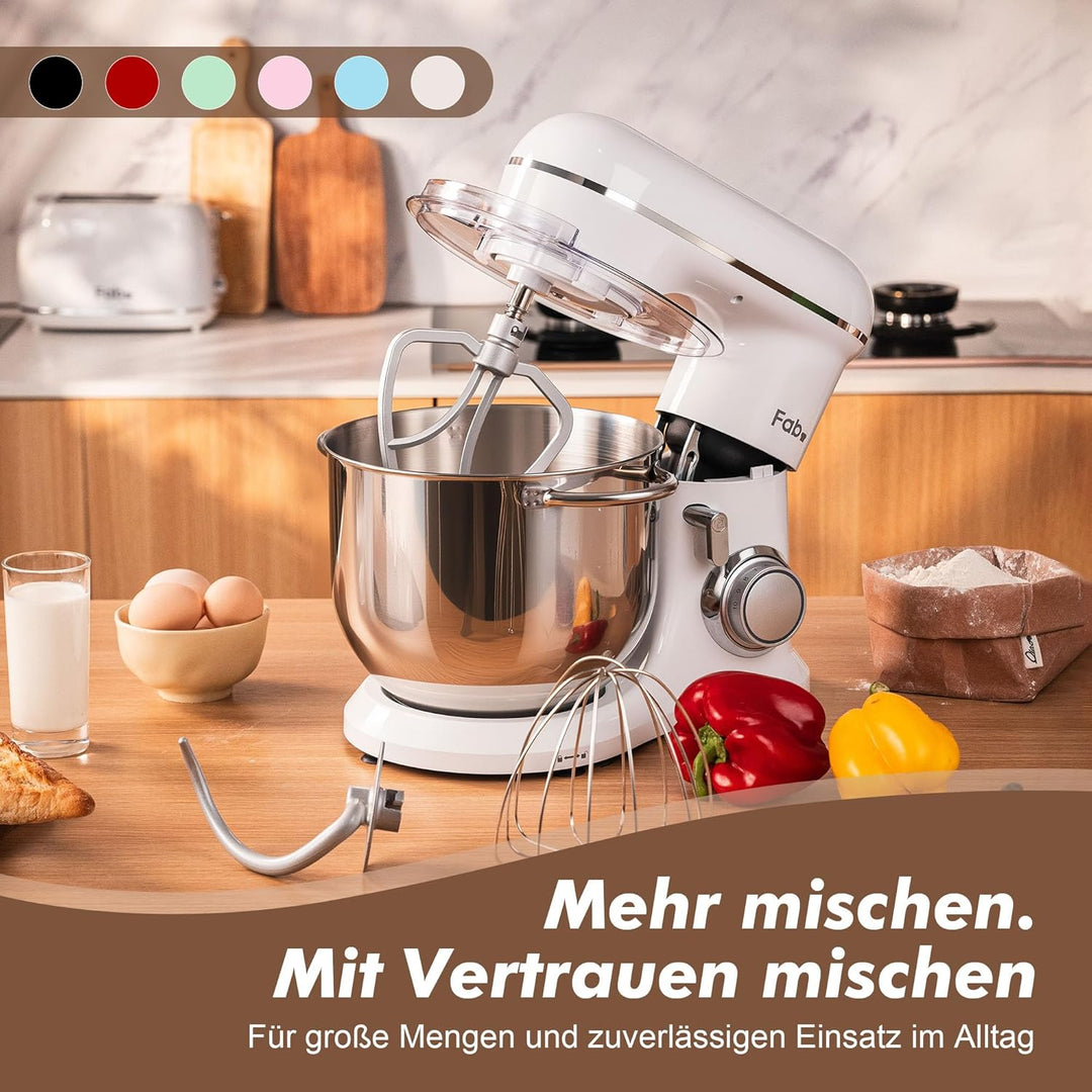Fab-Serie 8L Küchenmaschine von Kitchen in the box, leistungsstarke Rührmaschine bis zu 2000W, ideal