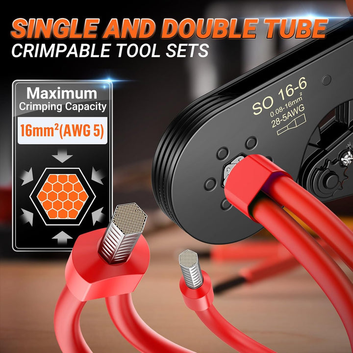 Preciva Crimpzange Set,0.08-16mm² Crimpzangen 1200 stück Aderendhülsen Set,Aderendhülsenzange Krimpz