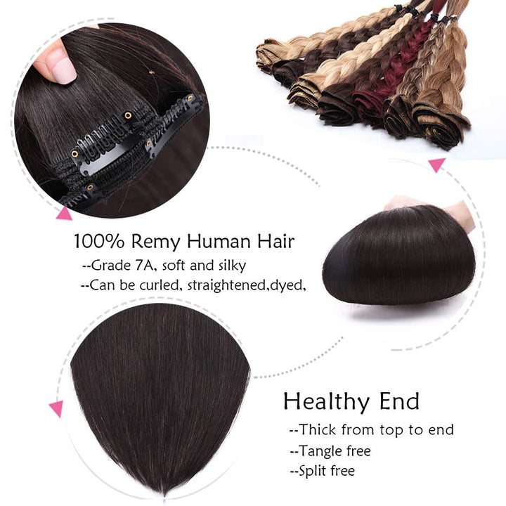 SEGO Clip in Extensions Echthaar Haarverlängerung Haarteil Doppelt 8 Tressen hitzebeständig glatt Na