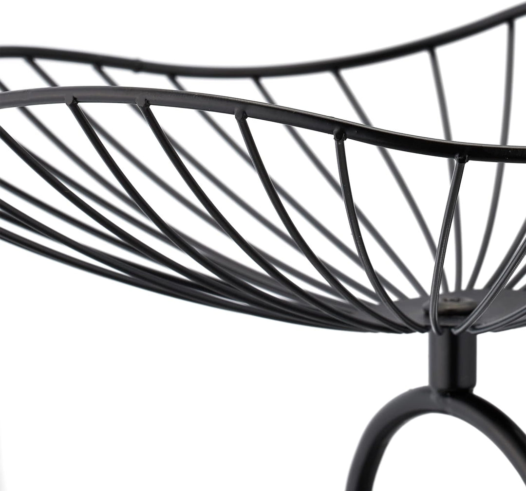 Relaxdays Etagere, 3 stöckig, Metall, HBT: 34x49x31,5 cm, Lotusblatt-Design, Früchtekorb für Obst &