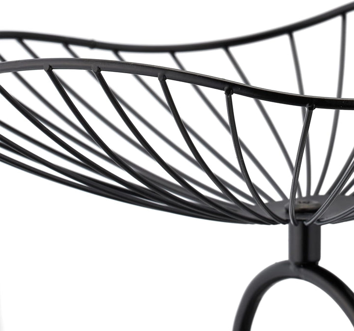 Relaxdays Etagere, 3 stöckig, Metall, HBT: 34x49x31,5 cm, Lotusblatt-Design, Früchtekorb für Obst &