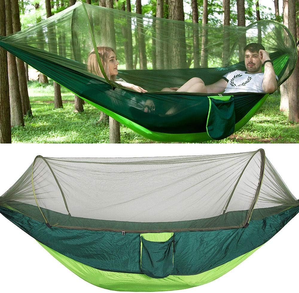 Doppel-Camping-Hängematte mit Moskito-Zelt, 290 x 140 cm, tragbar, leicht, Nylon, Fallschirmspringer