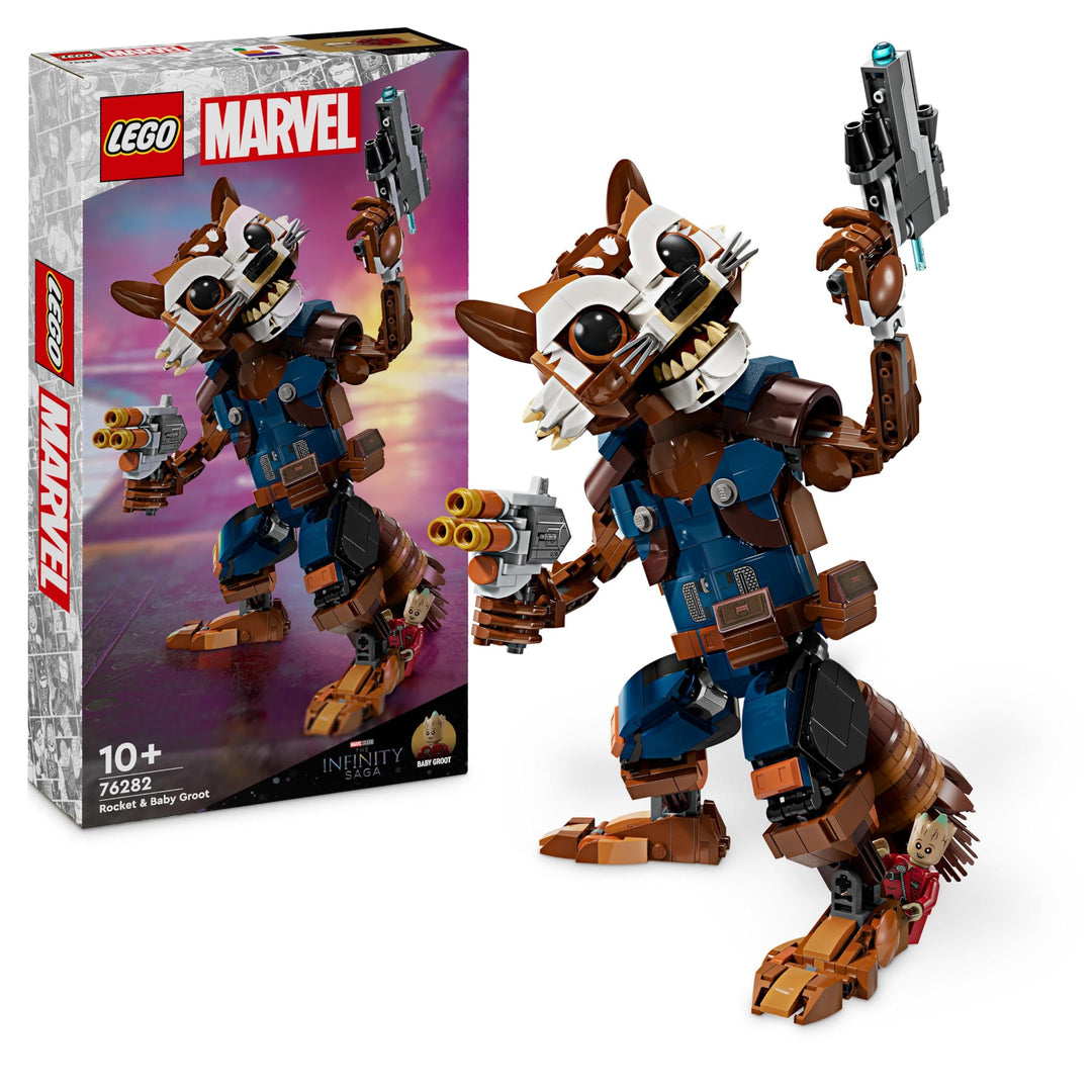 LEGO Marvel Rocket & Baby Groot, baubares Superhelden-Spielzeug für Kinder aus Marvel Studios' Guard