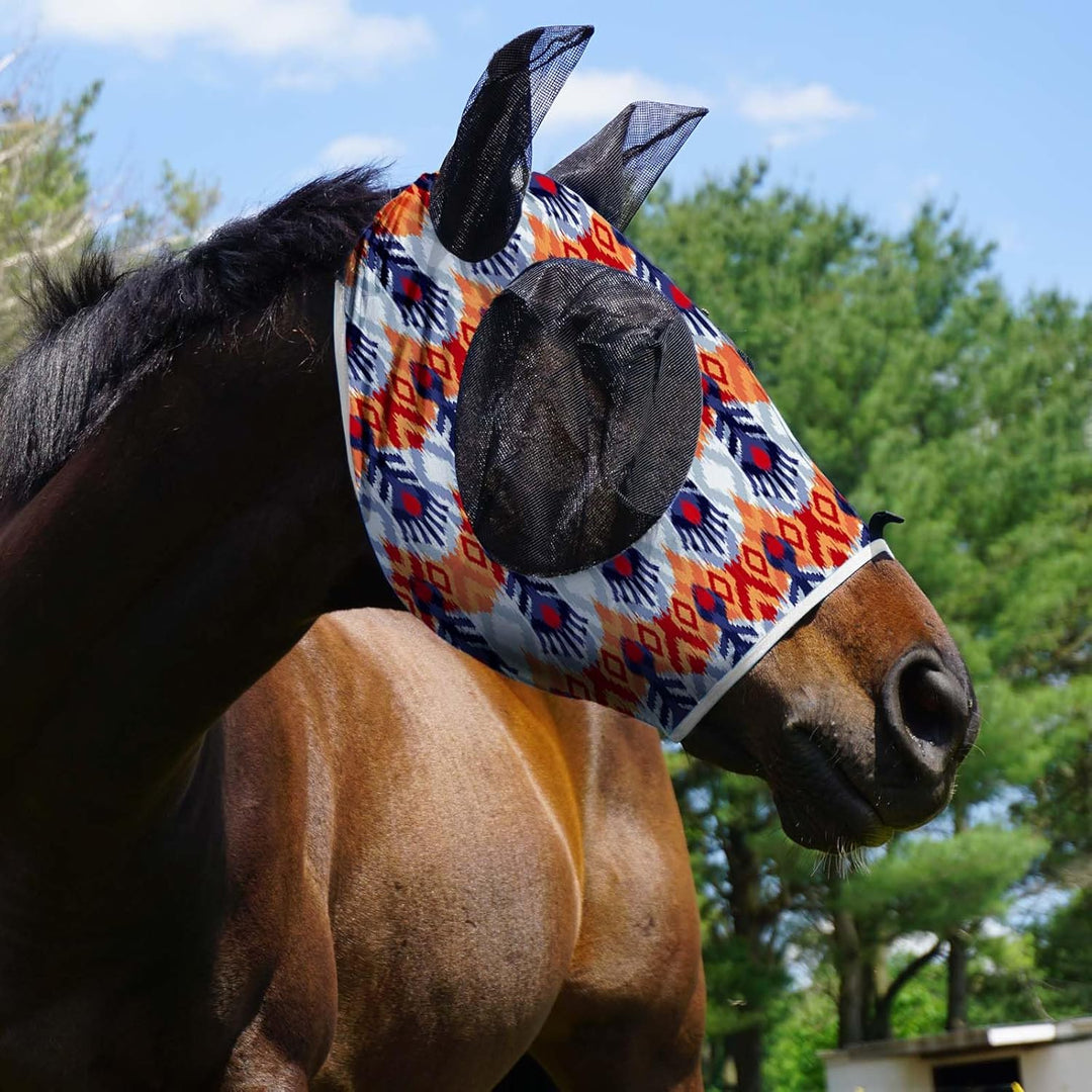 Harrison Howard Super Comfort Stretchy Fly Mask Large Eye Space with UV Protection Soft on Skin with