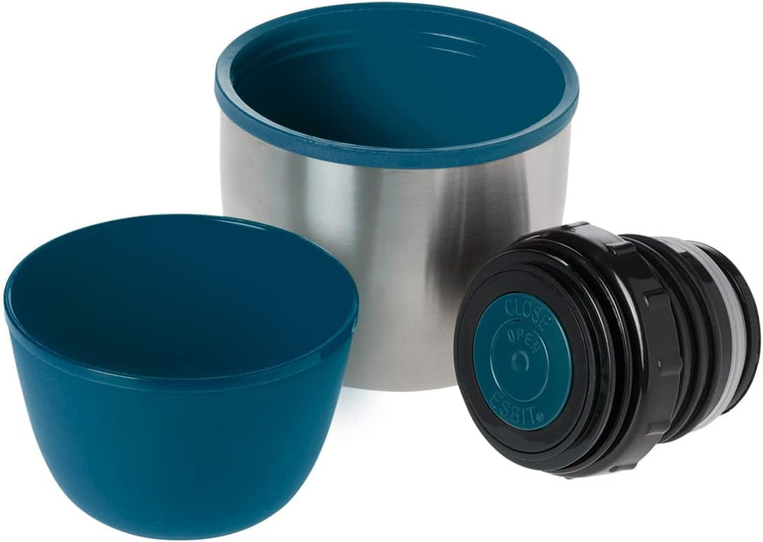 Esbit Edelstahl Isolierflasche Classic 1000 ml in Blau - für warme und kalte Getränke - Edelstahl Th