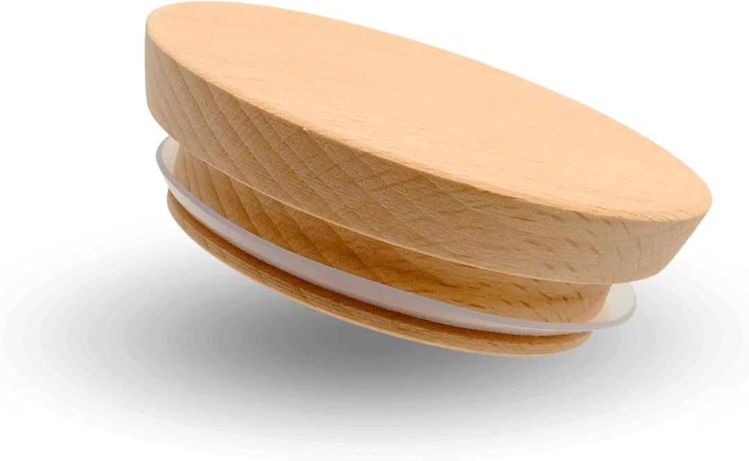 Holzdeckel mit Dichtung - Buche, Holzdeckel für ein Glas, Deckel Aus Holz, Holz Deckel, Runder Holzd