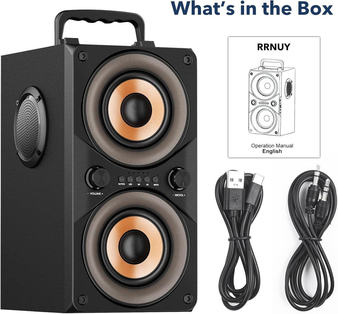 100W Tragbarer Bluetooth-Lautsprecher mit Subwoofer & LED-Licht - Leistungsstarke Boombox mit kraftv