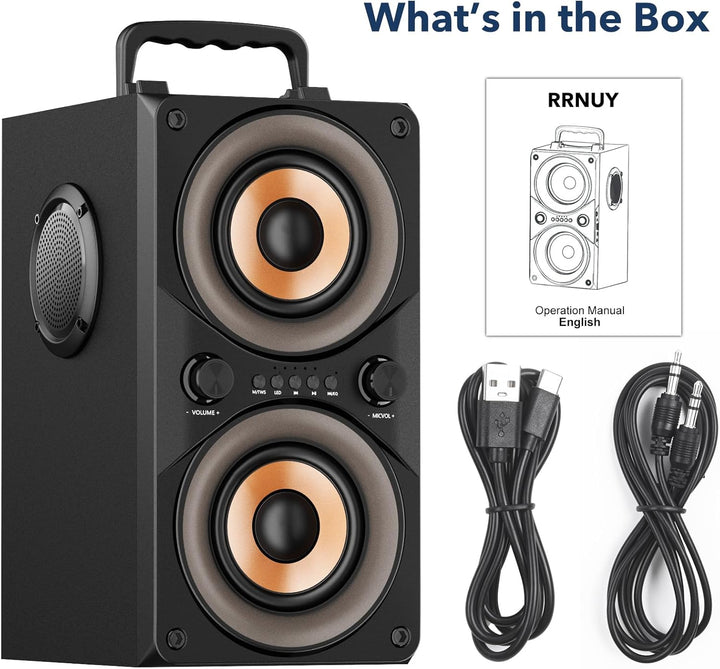 100W Tragbarer Bluetooth-Lautsprecher mit Subwoofer & LED-Licht - Leistungsstarke Boombox mit kraftv