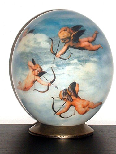 'VERZIERTE Straussenei mit Motiv "Angels in the sky von Raphael