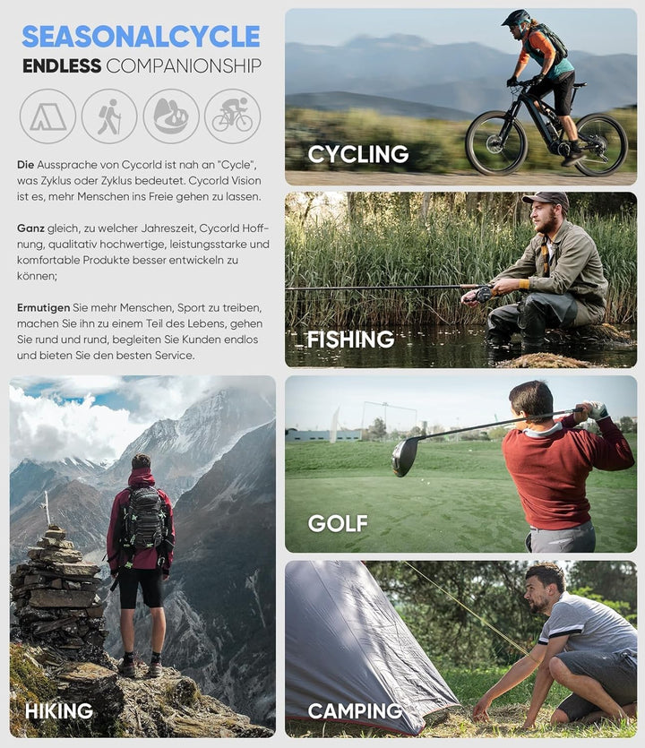 Cycorld Kurze-Hosen-Herren,Wanderhose MTB Hose Herren Kurz Atmungsaktiv Schnelltrocknende Bermuda Ca