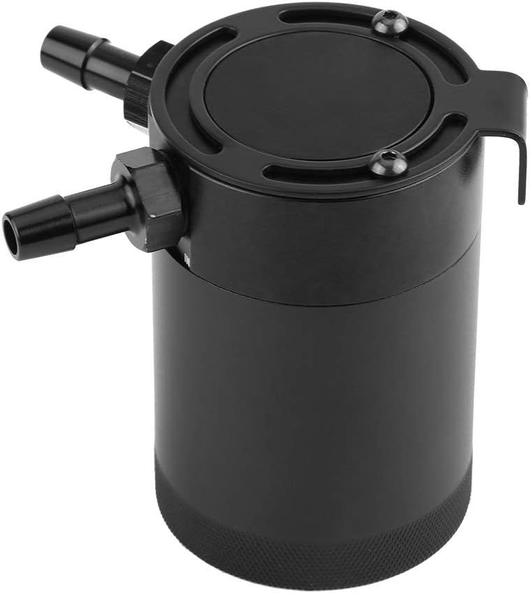 Auto Tank Ölbehälter, Fydun Universal Auffangbehälter 300ML Zwei Loch Aluminium Auto Motor Ölfangbeh